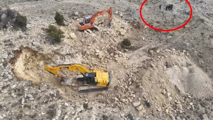 2 iş makinesiyle define arayanlara operasyon: 14 gözaltı