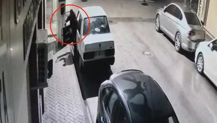 46 saniyede teybi söküp kaçtı, kameraya yakalandı