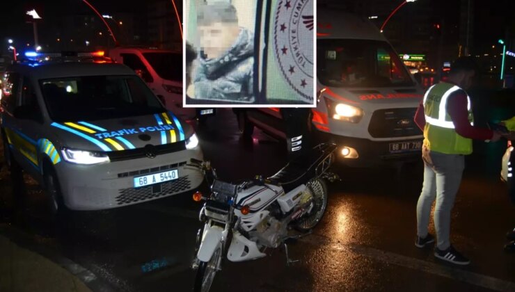 Aksaray’da ‘dur’ ihtarına uymayan motosikletli kaza yaptı