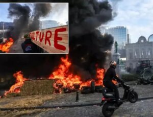 Avrupa sokakları yangın yeri! Binlerce çiftçi liderler zirvesini protesto etti