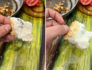 Ekmeğin içinden çıkanı görünce şok oldu