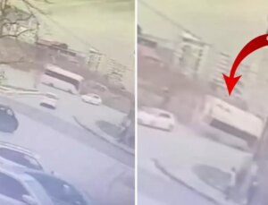 Esenyurt’ta 4 kişinin hayatını kaybettiği, işçi servisinin devrilme anı kamerada