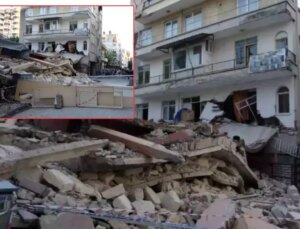 Faciaya ramak kaldı! Yıkılan bina apartmanın üzerine düştü