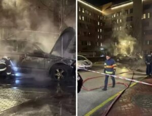 Hastane otoparkında korkutan yangın