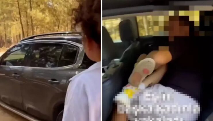 Kendisini aldatan kocasını arabada başka bir kadınla bastı