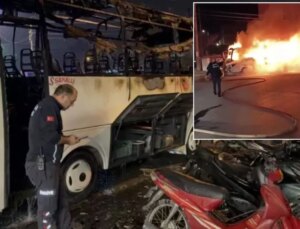 Minibüste çıkan yangın, park halindeki 5 motosiklete sıçradı