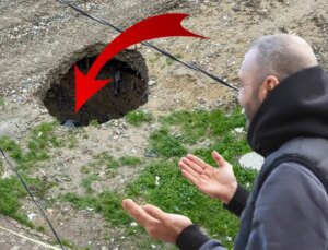 Park halindeki aracı çukur yuttu! Sahibinin sözleri şaşırttı: Sevindim, gömün gitsin