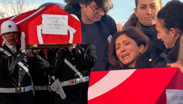 Şehit polisler için düzenlenen törende gözyaşları sel oldu! Geride 7 evlat kaldı