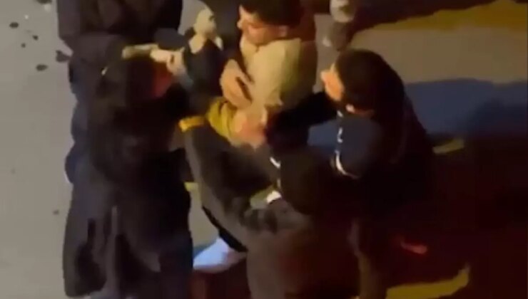 Taksici ile kadınların kavgası kamerada