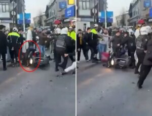 Taksiciler TAG sürücüsü zannettikleri kuryeye saldırdı! Görüntüler ortaya çıktı