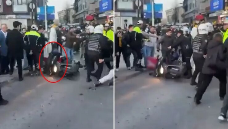 Taksiciler TAG sürücüsü zannettikleri kuryeye saldırdı! Görüntüler ortaya çıktı