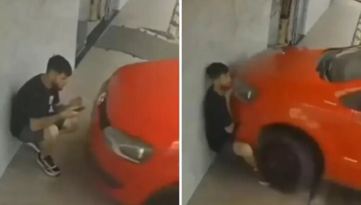 Yanlış pedal ölümle burun buruna getirdi: O anlar kamerada