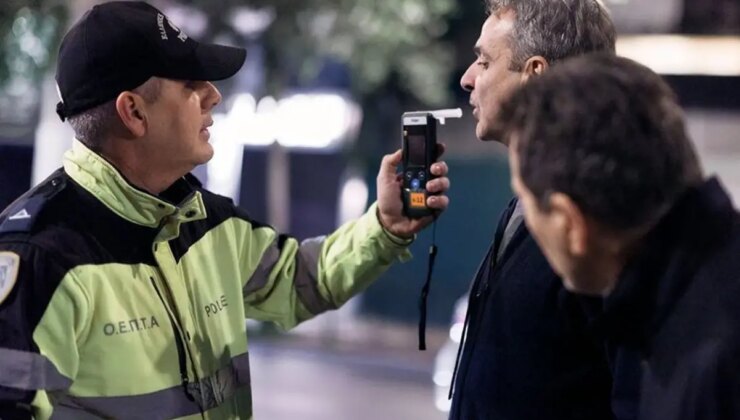 Yunanistan’da olay görüntü! Başbakanı durdurup alkolmetre üflettiler