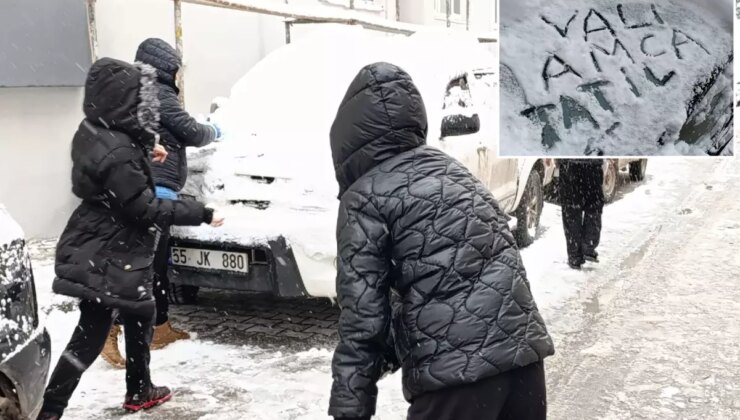 Şehirdeki çocuklar video çekti: Vali amca okulları tatil eder misiniz?