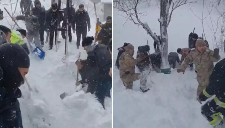 Van’da düşen çığın altında kalan anne ve 2 çocuğu kurtarıldı